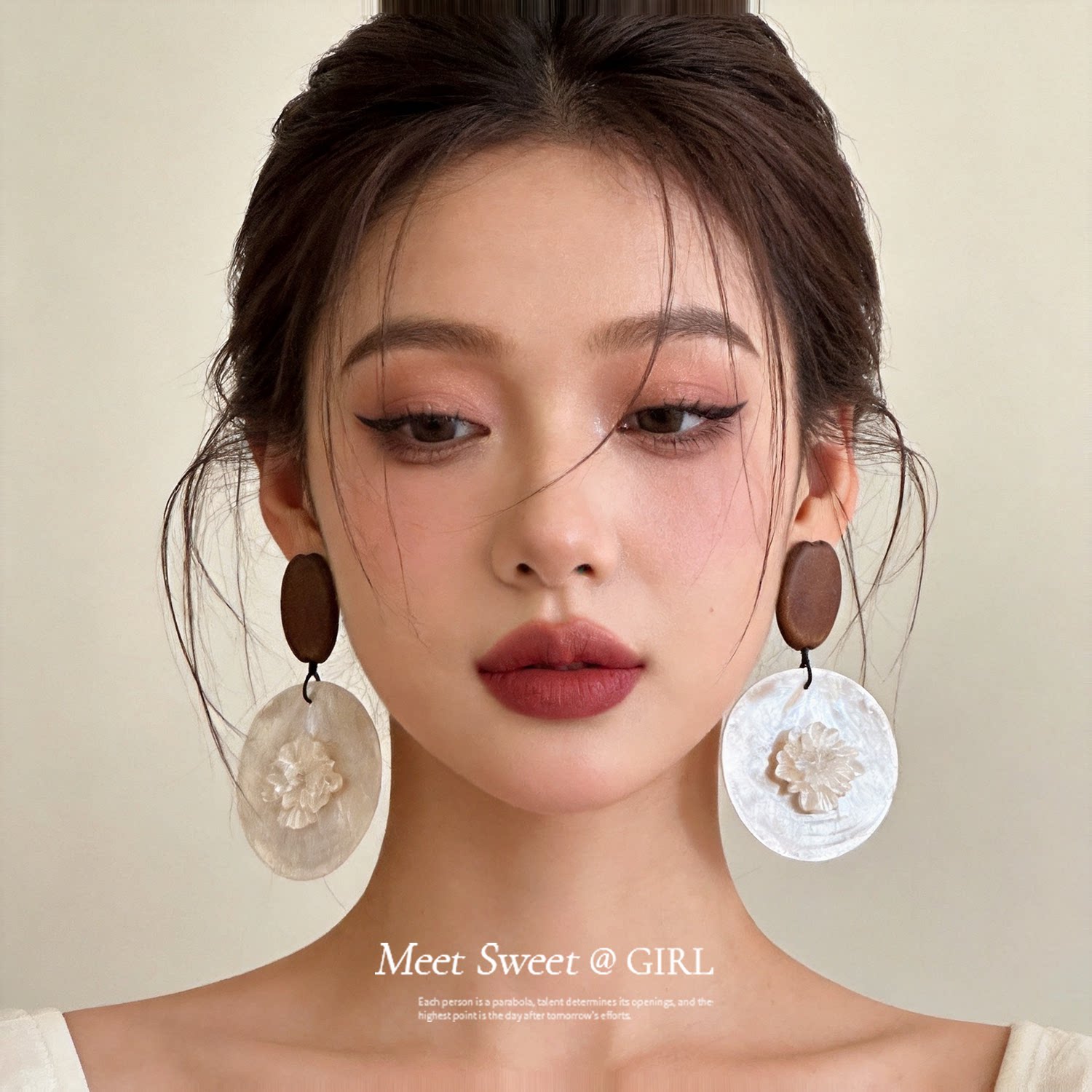 木质贝壳花朵|森系度假风图片