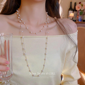 叠戴珍珠项链高级感轻奢小众锁骨链颈链女款 2025新款 气质毛衣配饰