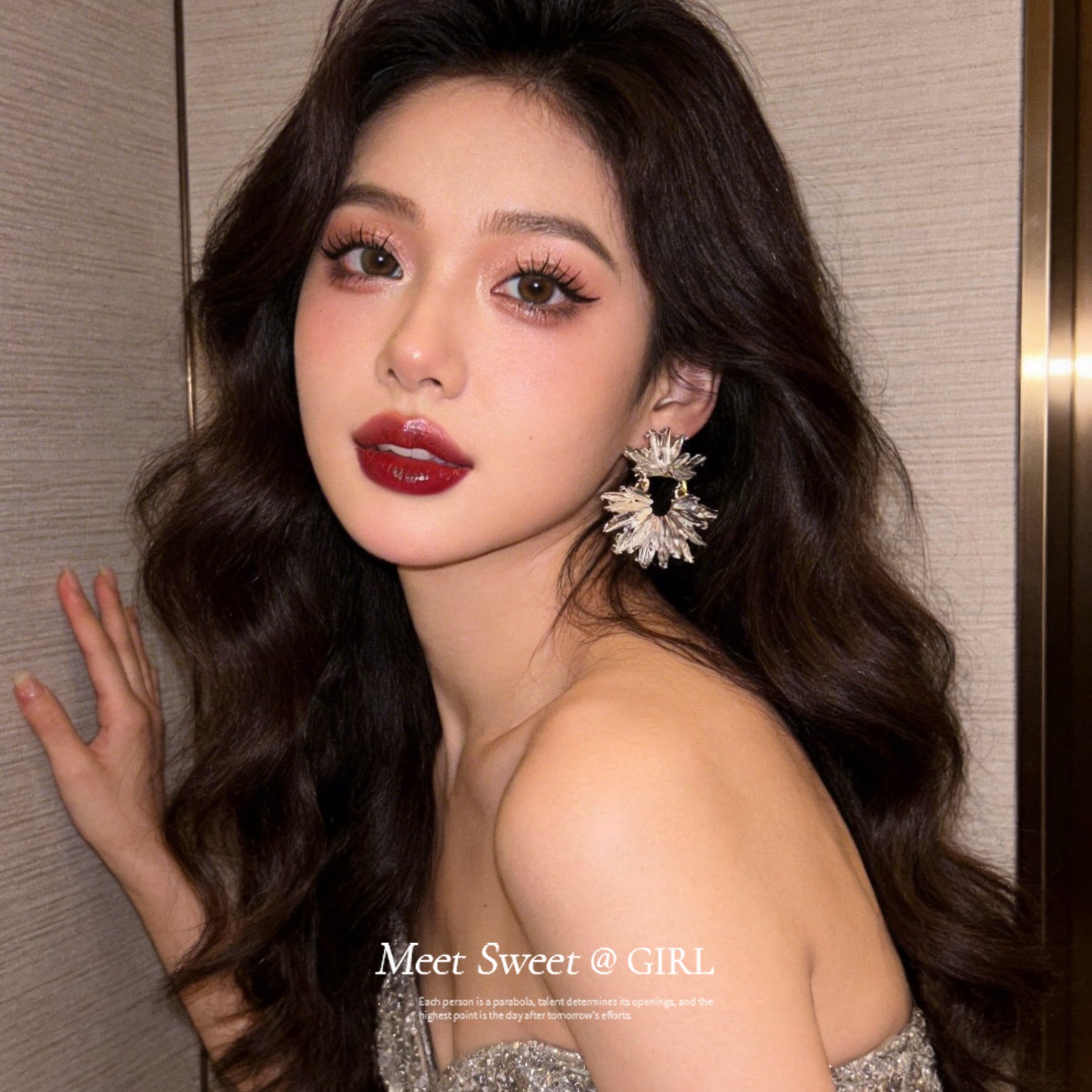 「遇见饰品MEET」超闪水钻耳环夸张时尚气质大气耳钉轻奢耳饰女