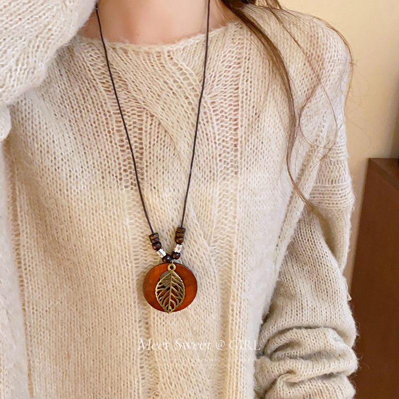 复古民族风项链长款毛衣链