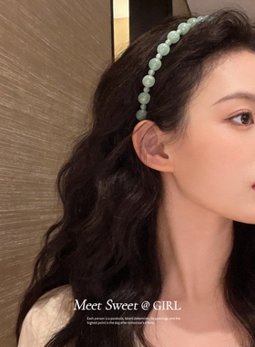 超仙复古圆形串珠发箍小众发饰女
