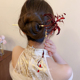 新中式 红色彼岸花滴油发簪高级感发夹发饰古风汉服旗袍盘发配饰女