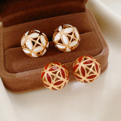 爆款 「遇见饰品MEET」滴油球形耳钉新中式 国风耳环2026新款 耳饰女