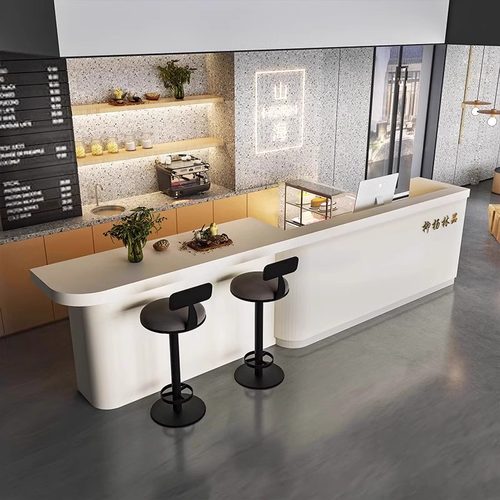 简约现代美容院收银台可定制