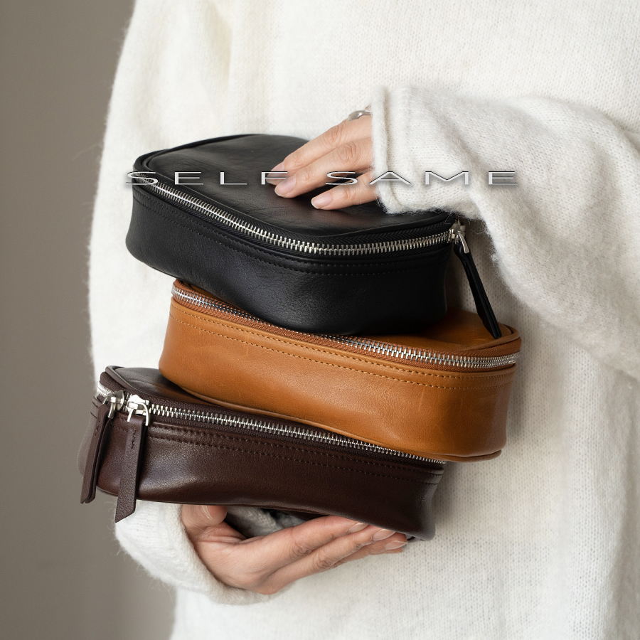 SELFSAME头层植鞣牛皮化妆包