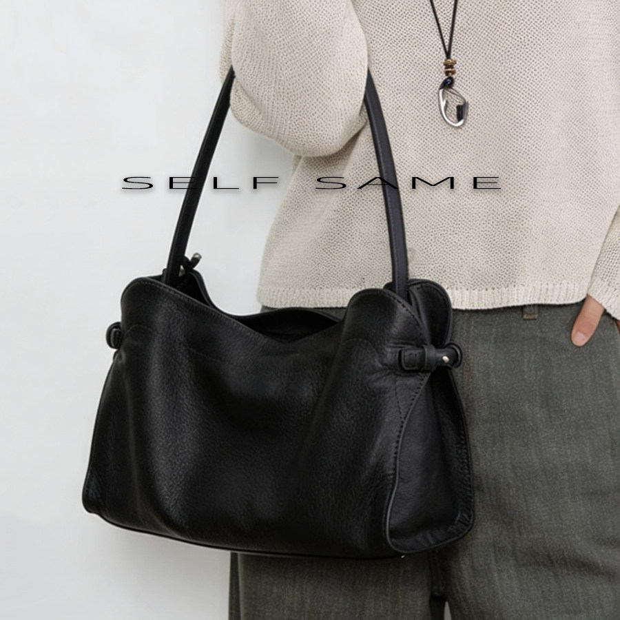 2026春季新款 头层牛皮软托特腋下包 优雅通勤手提包