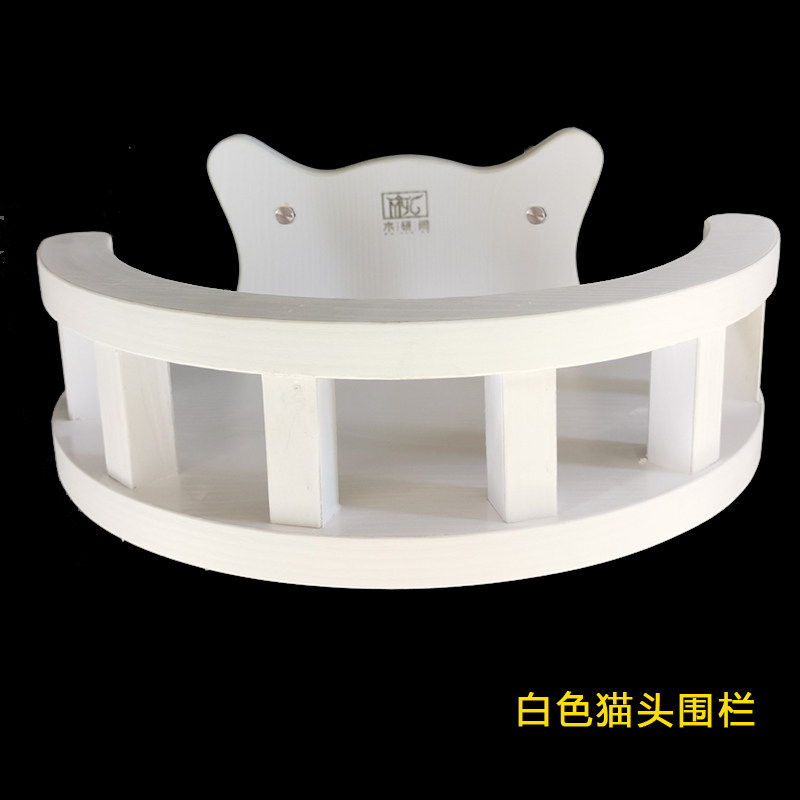 白色墙挂式猫窝实木猫爬架木质猫跳台猫墙墙壁式壁挂式围栏猫家具
