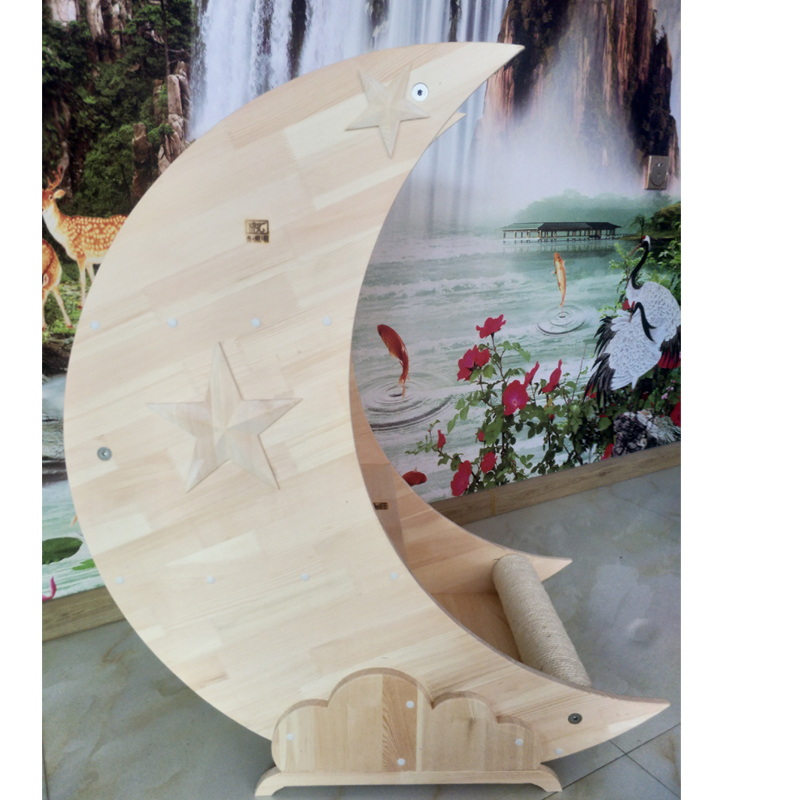 实木猫家具彩云追月猫沙发猫窝大号剑麻猫床猫玩具美丽天空猫爬架