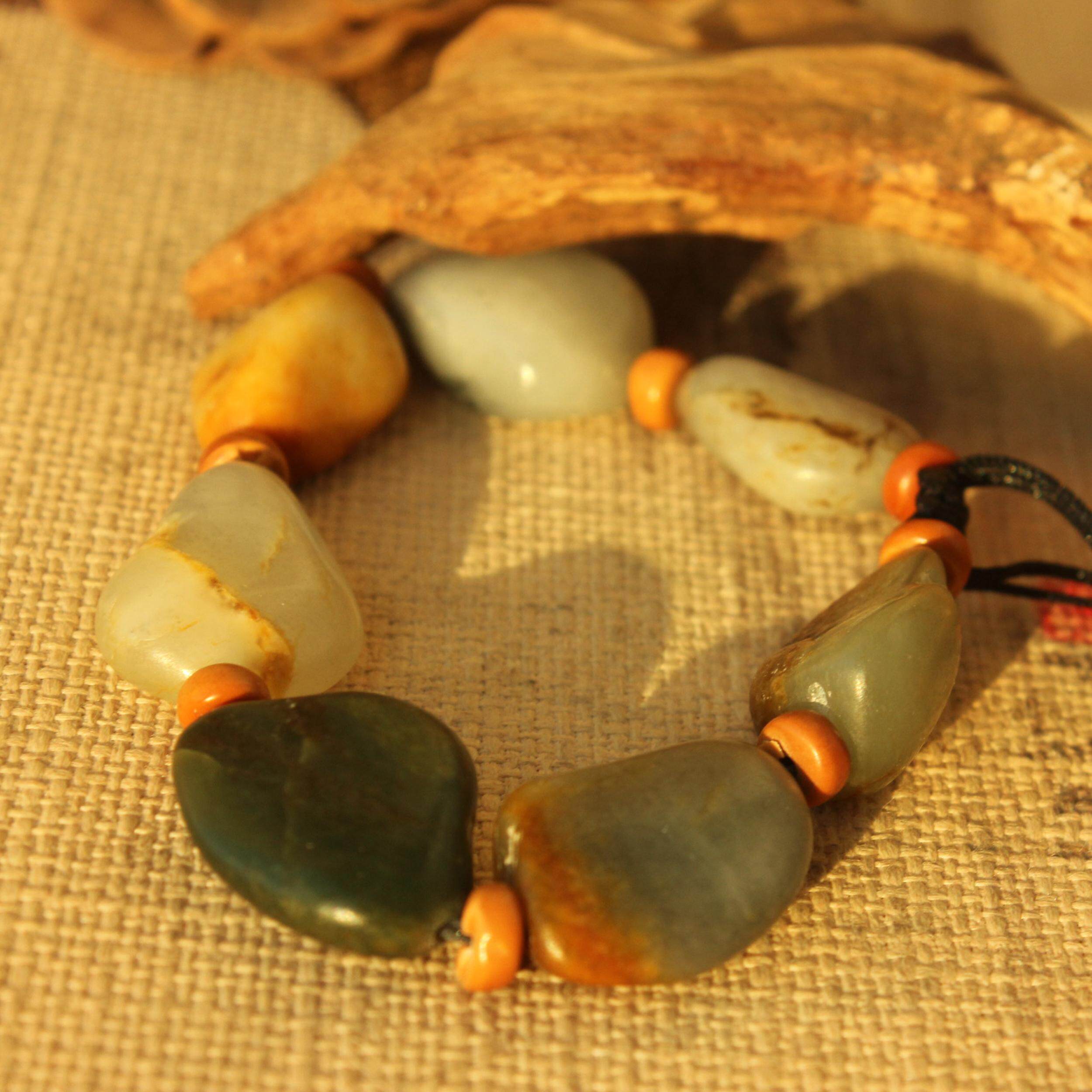 王实斋珠宝/新疆和田玉原石籽料独籽手链手饰手串润无二带证书D10