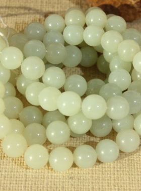 王实斋珠宝/新疆和田玉108颗白玉9+圆珠项链念珠串珠油润白H60