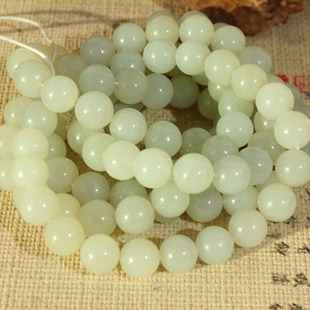 王实斋珠宝 圆珠项链念珠串珠油润白H60 新疆和田玉108颗白玉9