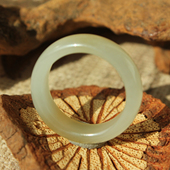 王实斋珠宝 新疆和田玉糖白玉16.6mm戒指手饰天然油润白度好H252