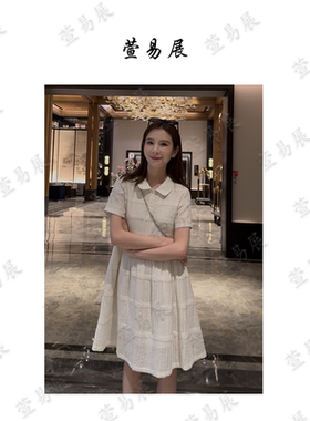 -“夏至风吟”亚麻混纺轻奢肌理感蕾丝刺绣翻领连衣裙-LQ1222