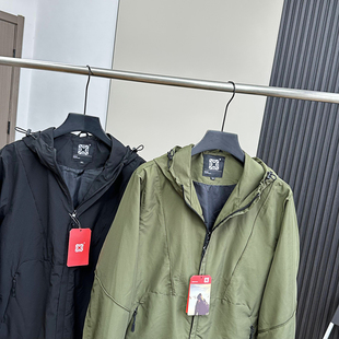 出欧美订单！砖业户外级！防风防水！春秋男款士立体裁剪连帽外套