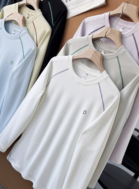 时尚情侣款高克重德绒衫户外保暖长袖宽松打底上衣50342