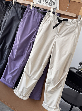 加绒加厚~防风防水！秋冬户外运动功能性直筒保暖休闲裤50312