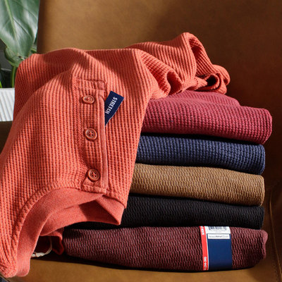 大码免烫套头长袖T恤纯色青年