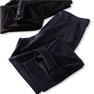 D8527R 秋冬加绒加厚弹力商务通勤休闲裤 保暖不臃肿 外贸男装