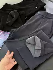 Excellent Fit, Fleece-Lined and Thickened! Skin-Friendly, Warm, and Stylish! Autumn and Winter Men's Retro Cigarette-Style Casual Pants 26356