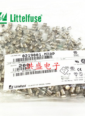 0219001.MXAP美国力特5*20 1A T1A 延时玻璃保险丝管 T1AE250VP