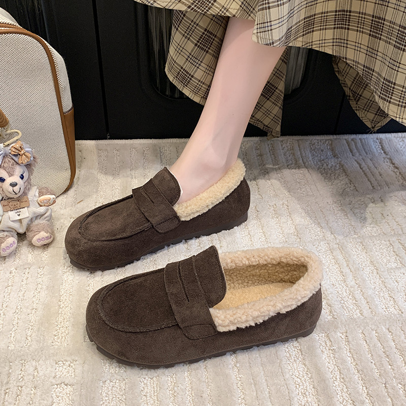 老北京布鞋女2025冬季新款妈妈鞋子一脚蹬加绒保暖棉鞋平底豆豆鞋,女鞋,时尚休闲鞋,淘宝优惠券,粉丝福利购,淘宝优惠卷