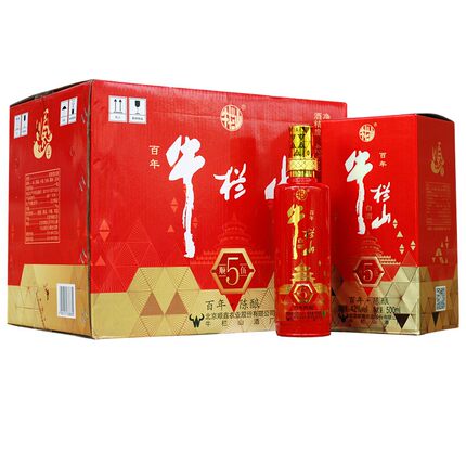 牛栏山北京二锅头佰年陈酿顺5伍42度浓香型白酒礼盒整箱500ml*6瓶