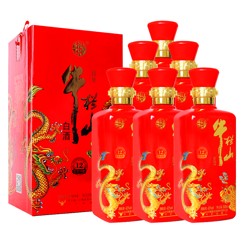 牛栏山二锅头 特酿12 金标浓香型白酒 42度500ml *6瓶整箱装
