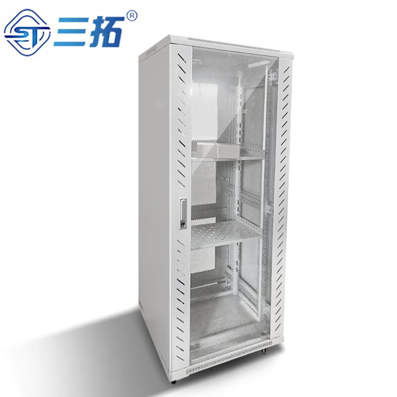 三拓网络服务器机柜2米42u宽600深600定制RAL7305色前玻璃后平网