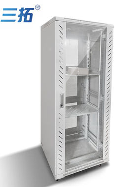三拓网络服务器机柜2米42u宽600深600定制RAL7305色前玻璃后平网