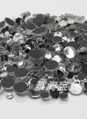闪钻中东玻璃钻服饰辅料烫钻 服装饰品配件贴钻透明白色约4mm