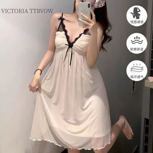 新款 Victoria维多利亚吊带睡裙女2025年夏季 纯欲风甜美性感家居服