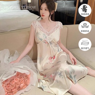 家居服 Victoria维多利亚吊带睡裙女款 2025新款 夏季 带胸垫甜美长款
