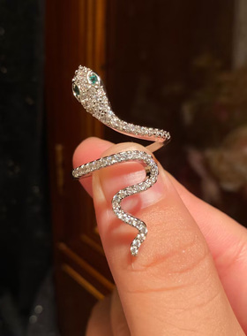 微镶波浪蛇戒指女轻奢高级感