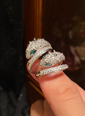 刘亦菲同款蛇戒指女轻奢