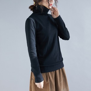 女装 高领磨毛打底衫 胖mm长袖 显瘦厚款 4色1761 修身 300斤特大码