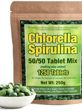 美国 Good Natured螺旋藻和小球藻胶囊细胞壁破裂 高蛋白质250g