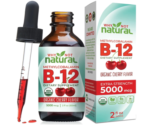 美国Why Not Natural 维生素 B12 液体5000微克甲基钴胺素滴剂