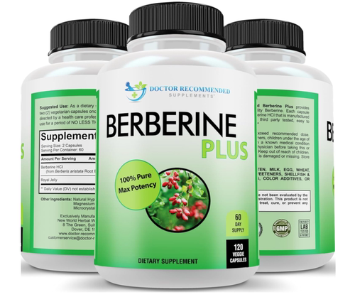 美国Berberine Plus 小檗碱1200 毫克 120 粒素食胶囊含蜂王浆