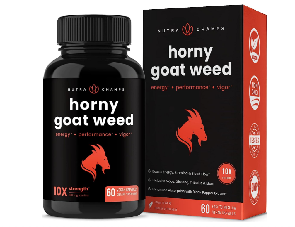 美国NutraChamps高级淫羊藿提取物含玛卡 蒺藜和人参1000毫克