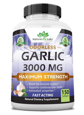 美国NaturaLife Labs A Higher Standard无味大蒜素胶囊150粒