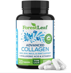 美国ForestLeaf 胶原蛋白丸含透明质酸 + 维生素C 皮肤 皱纹120粒