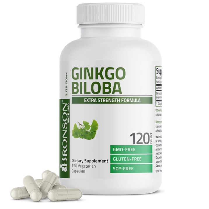 美国Bronson Ginkgo Biloba银杏叶大脑功能和记忆支持 120粒