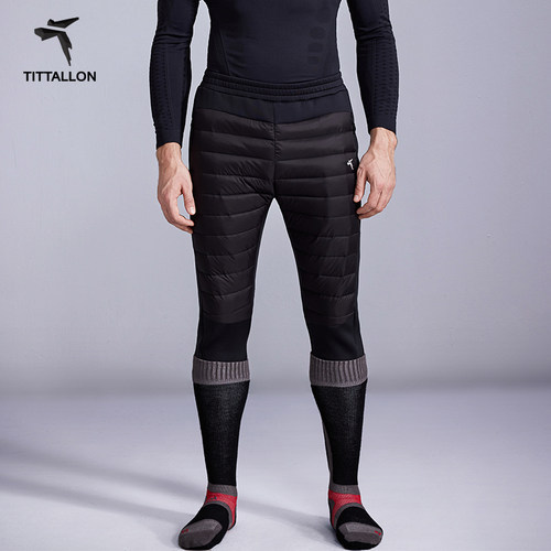 Tittallon体拓松紧保暖七分裤
