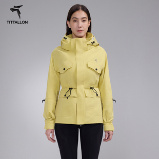 Tittallon体拓新款女士春秋外套户外登山防风防水保暖收腰冲锋衣