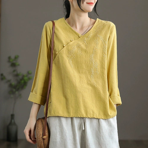 Ретро рубашка, футболка, утепленный лонгслив, V-образный вырез, осенняя