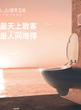 宜来卫浴云座双泉智能挂墙马桶套装一体式智能坐便器隐藏感应水箱