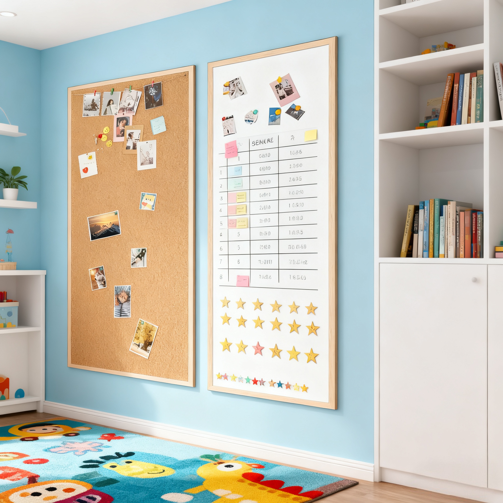 白板软木组合计划板DIY照片墙