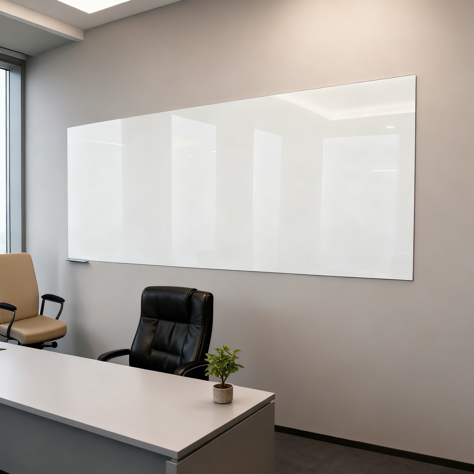 钢化玻璃白板挂式办公室会议写字板挂墙涂鸦绘画书写记事板磁性玻璃黑板墙挂式家用教学培训大黑板留言板看板