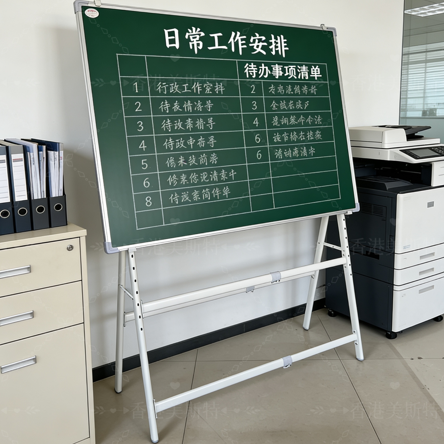 美斯特黑板儿童家用支架式教学白板写字板移动黑板可折叠双面磁性粉笔绿板办公培训商用双面小黑板店铺用可擦