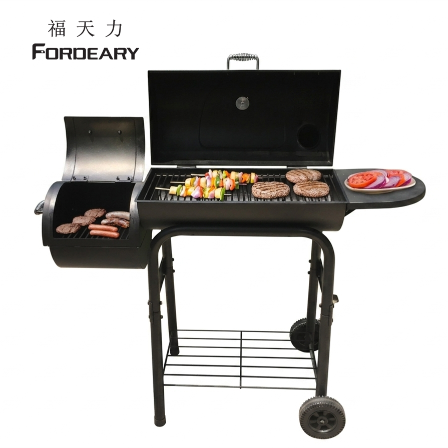 福天力烧烤炉子烧烤架碳炉庭院BBQ商用户外家用木炭熏烟炉家用